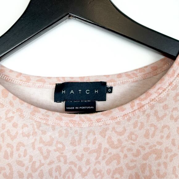 Hatch Leopard Print Tee Shirt Pink - Size 0 XS - Picture 3 of 8